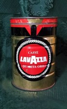 BARATTOLO IN LATTA LAVAZZA QUALITA' ORO 750 GRAMMI VUOTO LOGO ARMANDO TESTA 1970