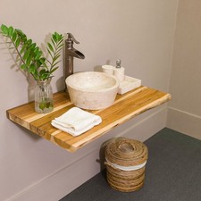 Piano lavabo in legno di teak