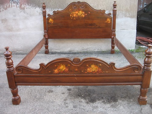 Letto matrimoniale noce con - letto,
