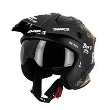 CASCO MOTO Swaps JET ARIA S769 Trooper Full Gas TRIAL VISIERA INTERNA TAGLIA L