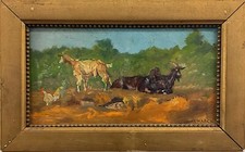 GIOVANNI MARCH (1894 -1974) Quadro Dipinto Olio su Tavola Paesaggio Toscano Raro