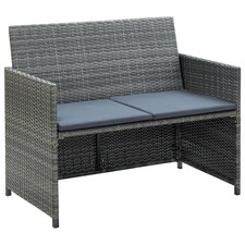 2-seater Sofa Gray PE rattan