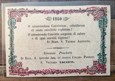 1860 Saint Antonii Abbatis Versetto in Latino da Bibbia-Originale Raro-Rif. 9170