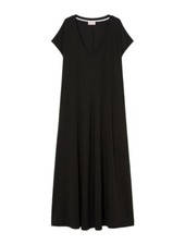 PERSONA by Marina Rinaldi linea N.OW abito jersey svasato lungo nero ELENICE