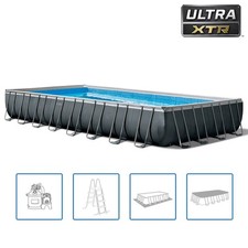 Intex Set Telaio e Piscina Rettangolare UltraXTR Pompa Scala Telone Fuoriterra