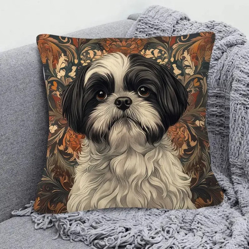 Shih tzu copricuscino ritratto - tzu,