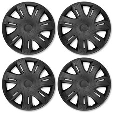 Set 4 Copricerchi 15 Pollici N-Power Coppe Ruota Nero Opaca Universali per Opel