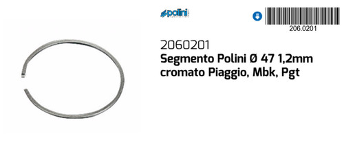 Segmento superiore cromato - segmento,