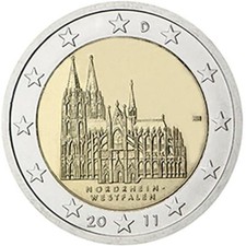 GERMANIA 2011 2 EURO 5 ZECCHE (A-D-F-G-J) DUOMO DI COLONIA FDC IN CAPSULE