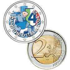 2 EURO - NAPOLI CAMPIONE D'ITALIA 4 SCUDETTO COLORATO - SUBITO DISPONIBILE!!!