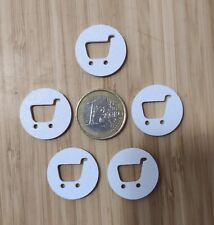 5x Gettone 1€ per Carrello della Spesa Supermercato - Bianco
