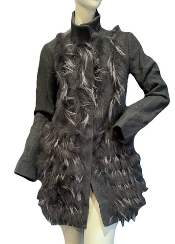 Pinko wool coat with - with, fur