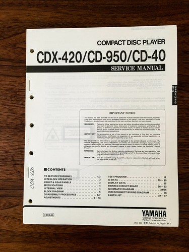 Yamaha cdx 420 950 - cd-950, cd-40