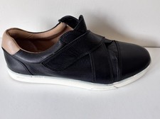 CALVIN KLEIN .. SCARPE DA GINNASTICA BASSE IN PELLE NERA TAGLIA UK 6,5