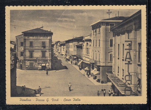 Cartolina piombino piazza - cartolina,