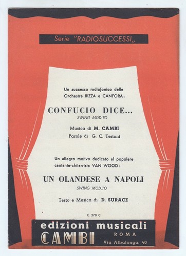 Spartito confucio dice - spartito,
