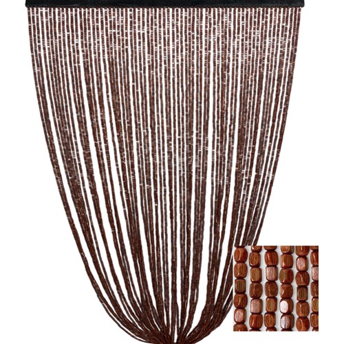 Tenda perline legno marrone - tenda,