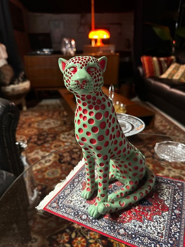 Statuina leopardo vintage
