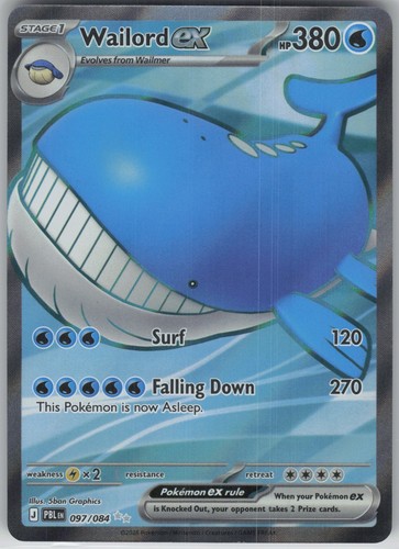 Wailord pokemon tcg me05 - ex,