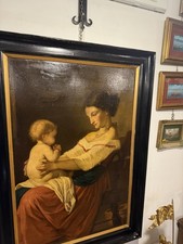 Dipinto Antico Olio Su Tela