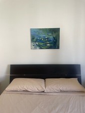 letto matrimoniale Ikea  nero usato con materasso