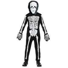 COSTUME VESTITO ABITO TRAVESTIMENTO CARNEVALE HALLOWEEN BAMBINO SCHELETRO - 3811