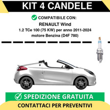 KIT 4 CANDELE per RENAULT Wind 1.2 TCe 100 75 kw anno 2011-2024