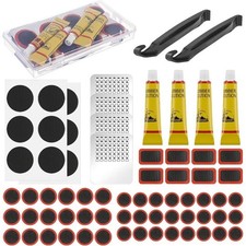 Kit Riparazione Pneumatici Bici con Patch Vulcanizzanti, Patch Pre Incollate Vulcanizzanti