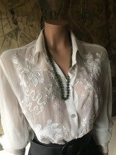 Camicia ricamata anni 80 - camicia,