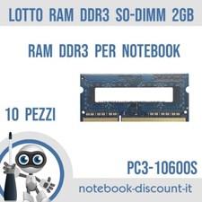 LOTTO  10 BANCHI   RAM DDR3 SO-DIMM da 2gb  PC3 10600s per Notebook Portatile
