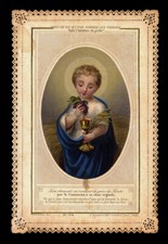 santino merlettato-holy card-canivet*LETAILLE pl.504 GESU'BAMBINO  dip.a mano