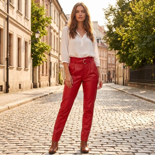 Pantalone donna vera pelle