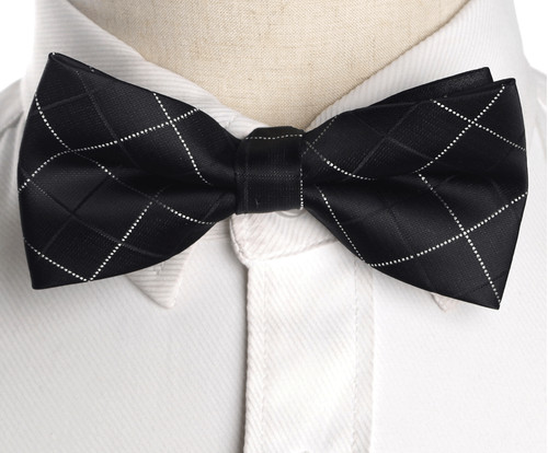 Noeud papillon noir carreaux - noeud,