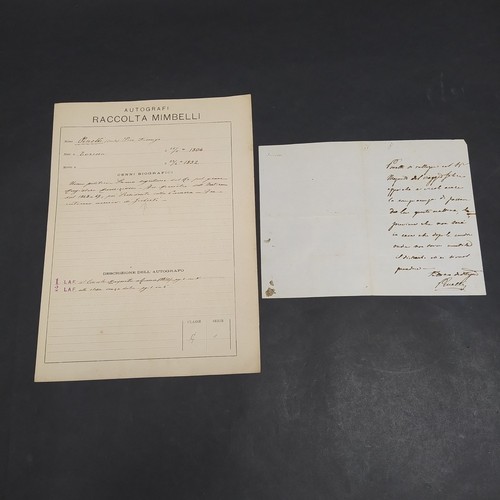 Lettera autografa conte pier - autografa,