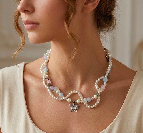 Collana perle cristallo - collana,