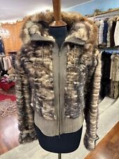 Giacca Pelliccia Visone Con Cappuccio Con Bordo In Volpe