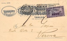 A7927) FABBRICA BILIARDI FRATELLI DEAGOSTINI TORINO VIA BEAUMONT 21 VIAGGIATA