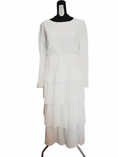 Vestito lungo da Cerimonia e Party con balze drappeggiate alla gonna svasata