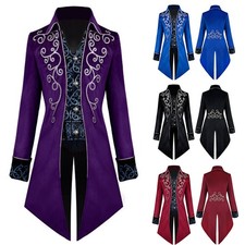 Cappotto uomo steampunk retrò gotico giacca frock coat medievale vittoriano smoking MLXL