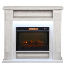 HOMCOM Camino Incassato Regolabile con Fiamma 3D, Timer e Telecomando Legno