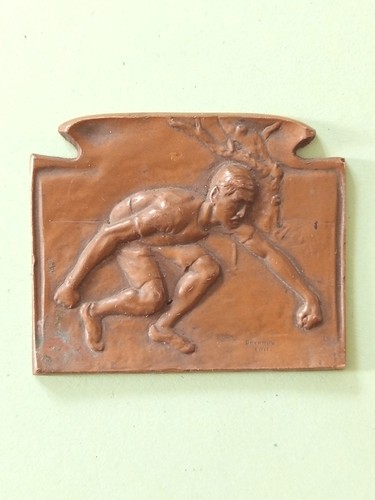 Médaille plaque bronze - médaille,