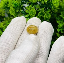 Cabochon ovale in quarzo rutilato dorato 7,70 carati 10x14 mm, pietra prezios...