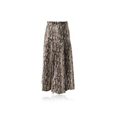 Autentica gonna lunga MSGM Milano beige lucida stampa serpente animalier taglia 42 IT