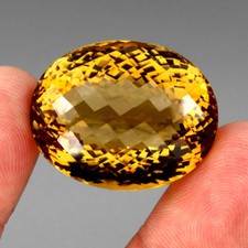 Citrino naturale non trattato color oro taglio ovale gemma carati 89,37