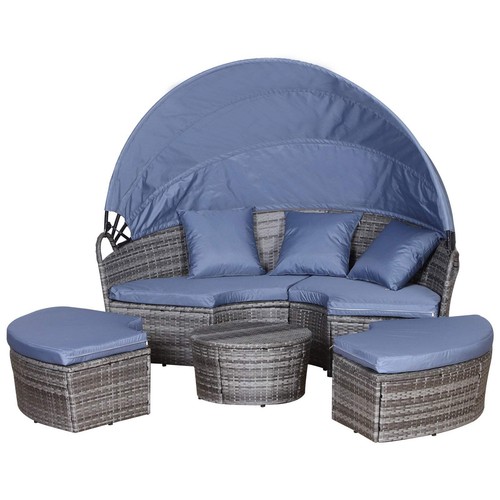 Divano letto posti rattan - divano, 6