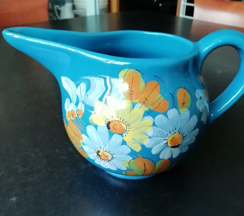 Brocca blu dipinta mano - dipinta,