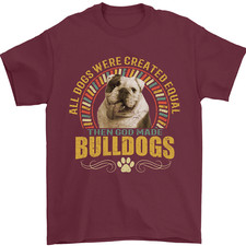 T-shirt da uomo Bulldog cane 100% cotone