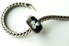 Trollbeads originale charm in vetro Fiore Bianco TGLBE 10232 