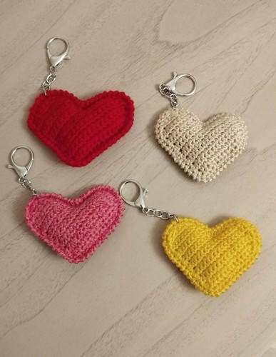 Portachiavi cuore uncinetto - cuore,