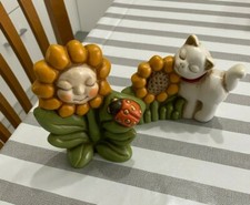  Set Bimbo Girasole con Coccinella  Thun Gatto con Fiore Thun Fuori Produzione